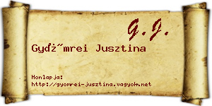 Gyömrei Jusztina névjegykártya